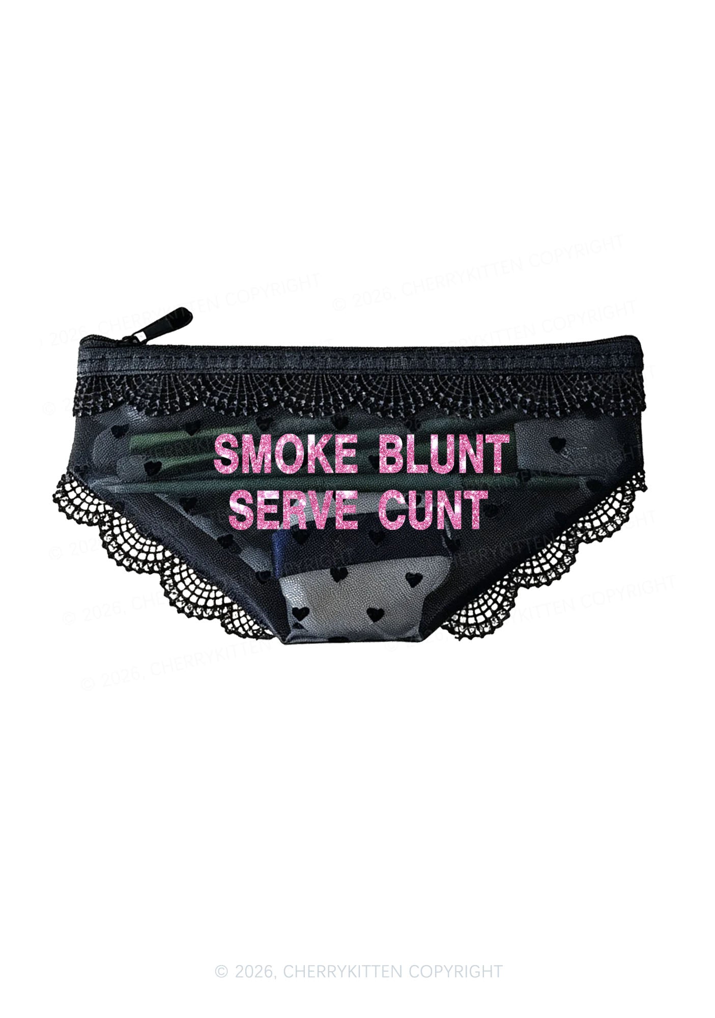 Glitter Smoke Blunt Y2K Briefs Shape Cosmetic Pouch Cherrykitten