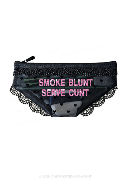 Glitter Smoke Blunt Y2K Briefs Shape Cosmetic Pouch Cherrykitten