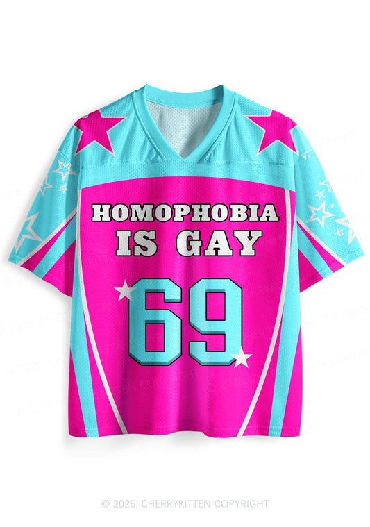 Hot Pink Homophobia Is Gay Pride Y2K Sport Jersey Shirts Cherrykitten