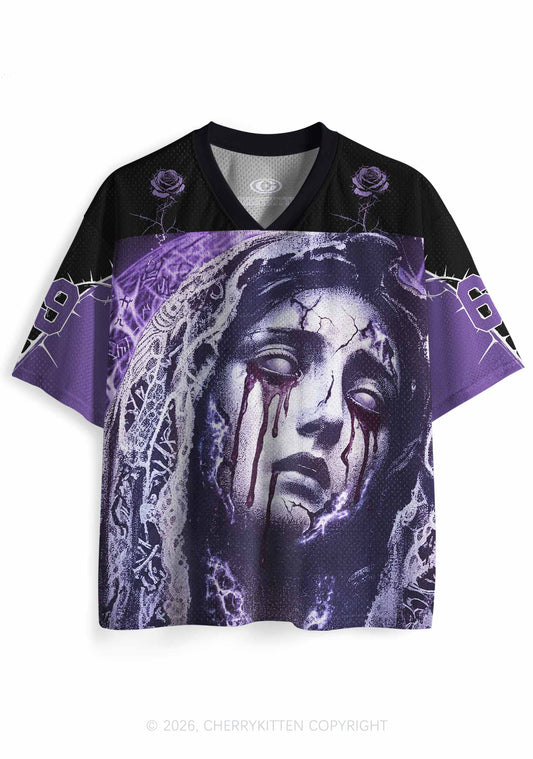 Halloween Weeping Veiled Woman Y2K Sport Jersey Shirts Cherrykitten