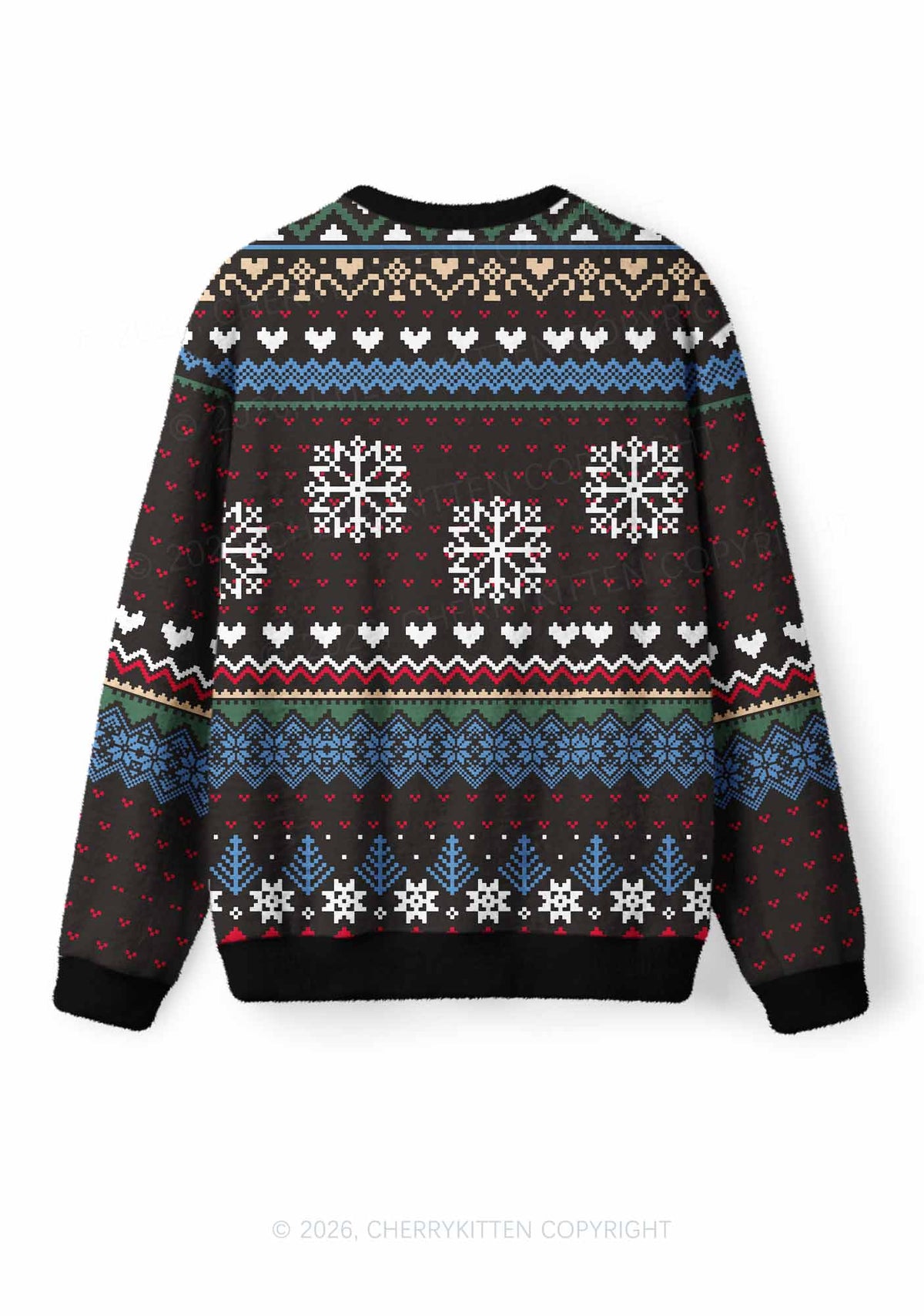 Feral Y2K Christmas Knit Sweatshirt Cherrykitten