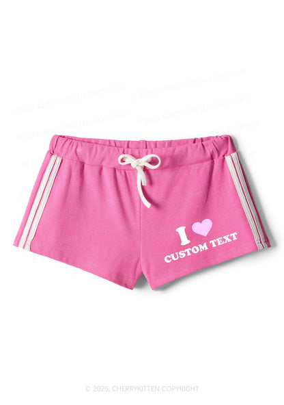 I Love Custom Personalized Y2K Drawstring Mini Shorts Cherrykitten