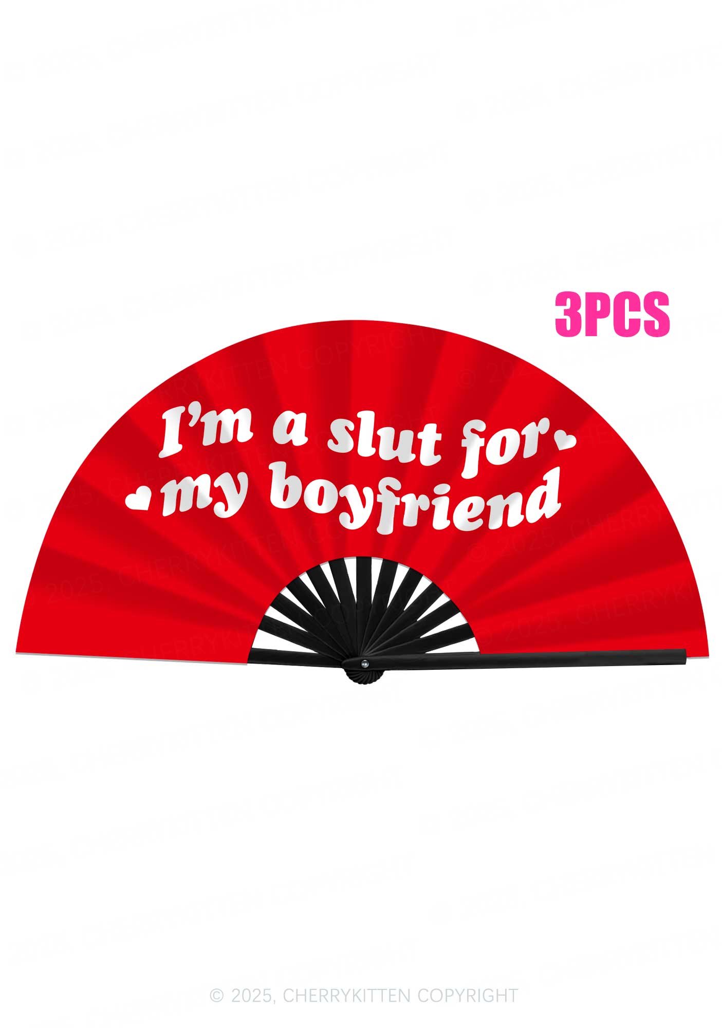 Slxt For My BF Valentine's Day Y2K Rave Hand Fan Cherrykitten