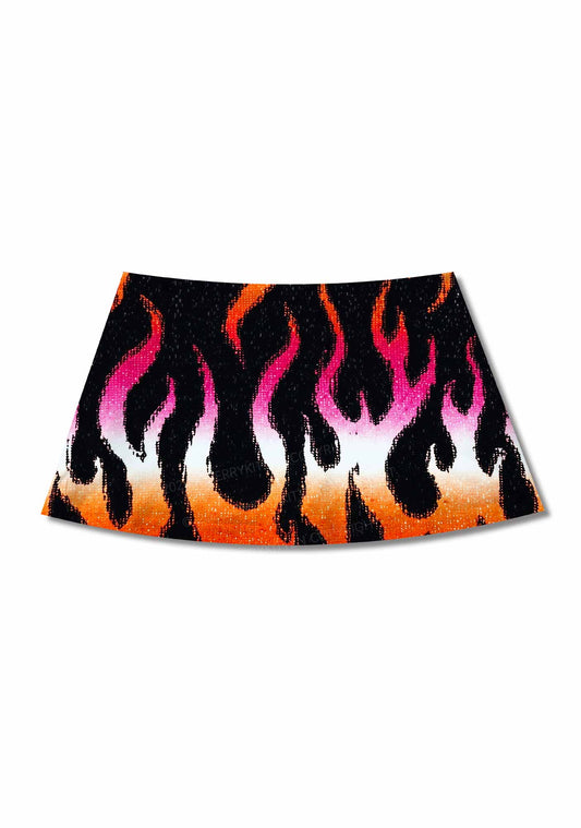 Lesbian Flame Pride Y2K Print Mini Skirt Cherrykitten