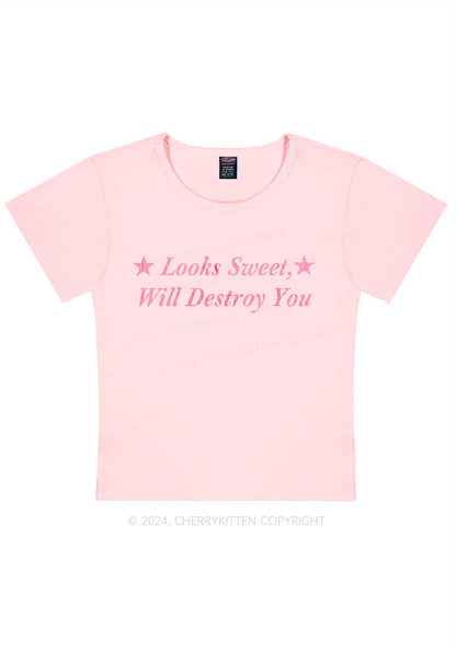 Sweet Destroy You Y2K Baby Tee Cherrykitten
