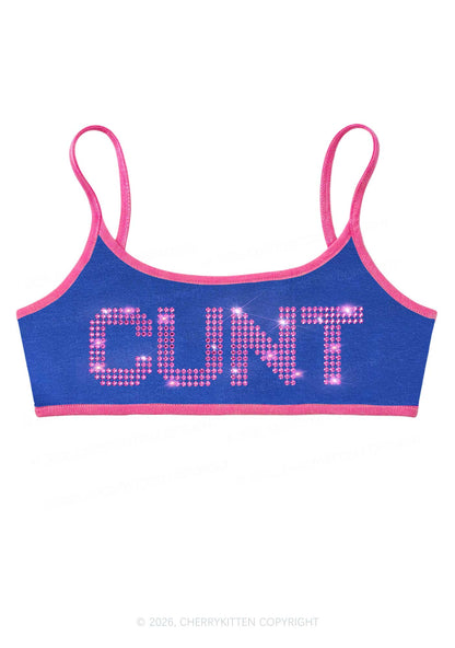 Rhinestone Pink Cxxt Y2K Super Crop Cami Cherrykitten