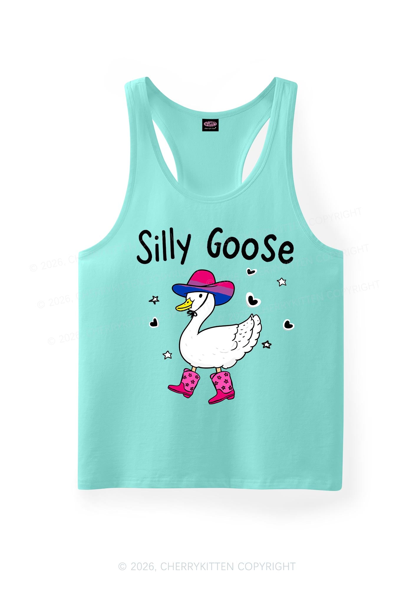 Silly Goose Bisexual Pride Y2K Men Racerback Tank Top Cherrykitten