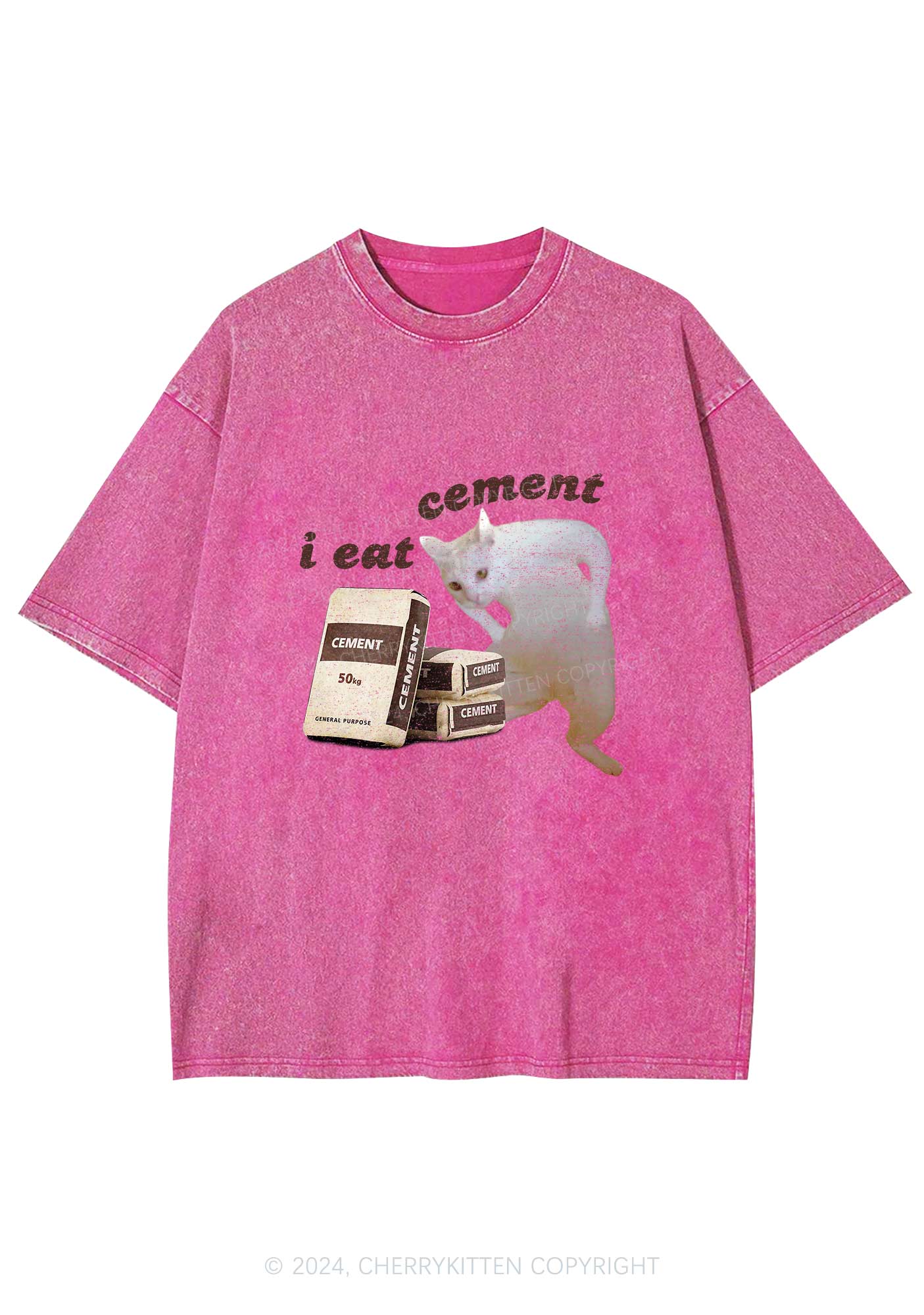 I Eat Cement Y2K Washed Tee Cherrykitten
