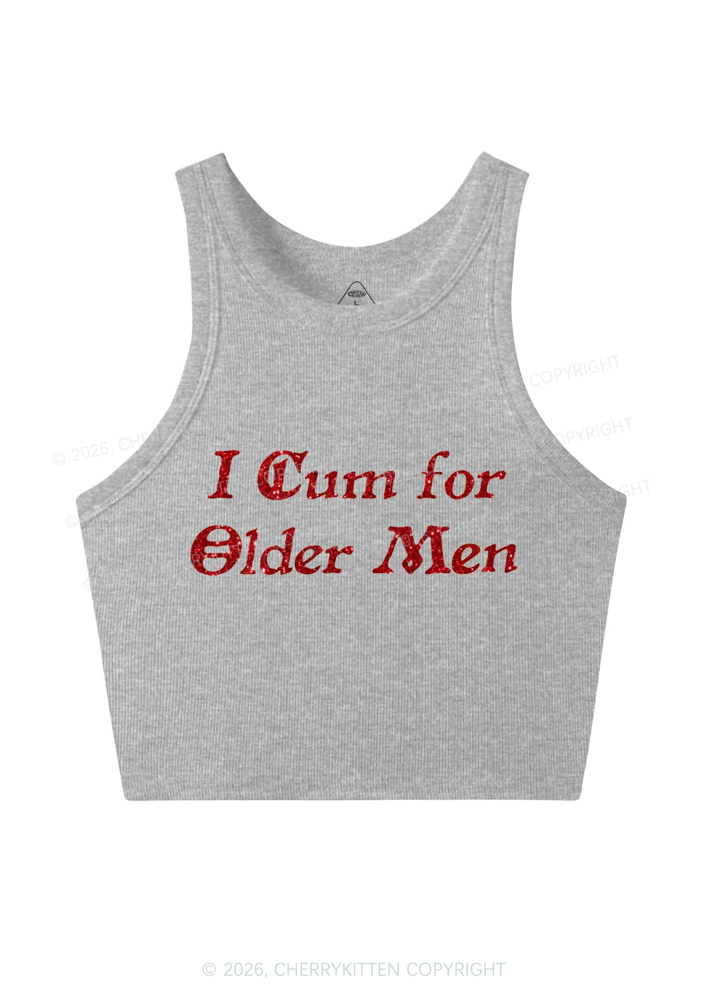 Glitter Come For Older Men Y2K Crop Tank Top Cherrykitten