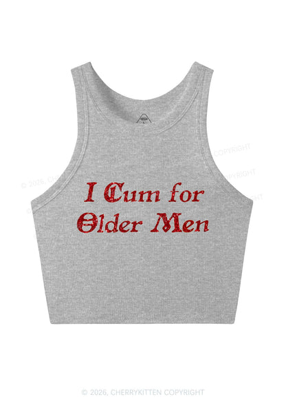 Glitter Come For Older Men Y2K Crop Tank Top Cherrykitten