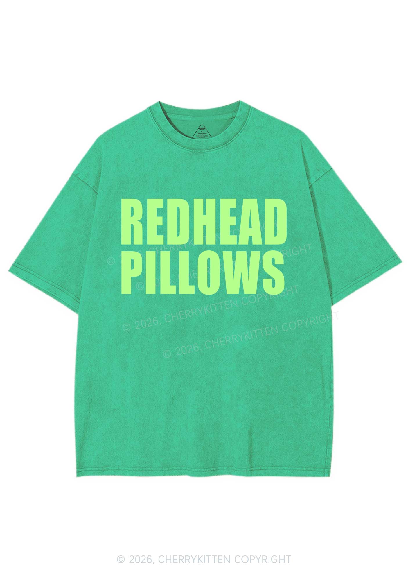 Redhead Pillows St Patricks Y2K Shirts Washed Tee Cherrykitten