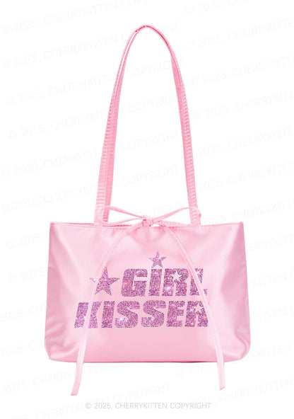Rhinestone Girl kisser Pride Y2K Satin Bags Cherrykitten