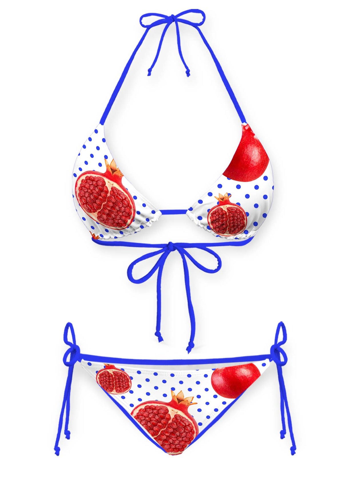 Red Pomegranate Y2K Print Bikini Set Cherrykitten