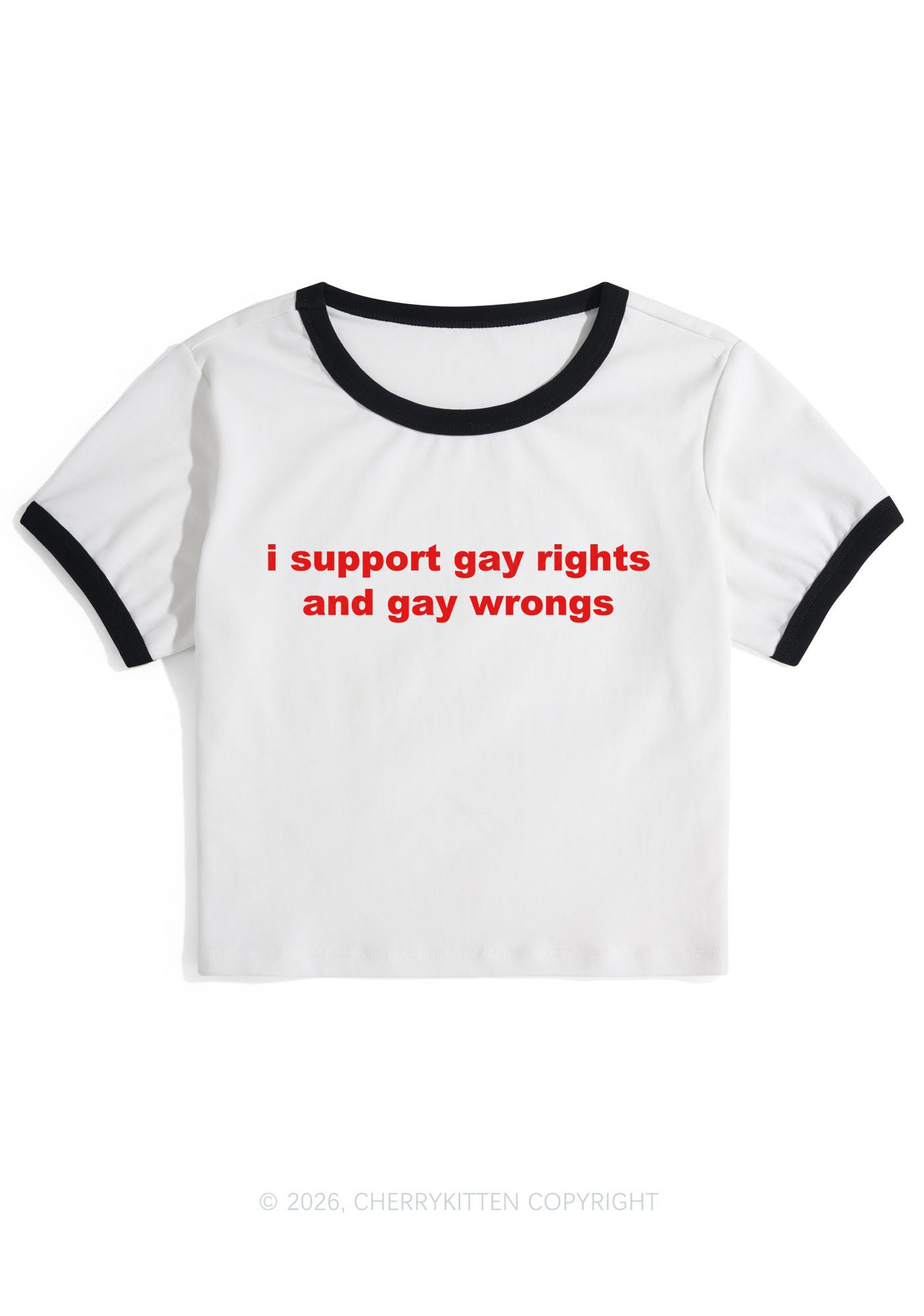 Support Gay Rights Y2K Ringer Tee Cherrykitten
