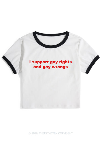 Support Gay Rights Y2K Ringer Tee Cherrykitten
