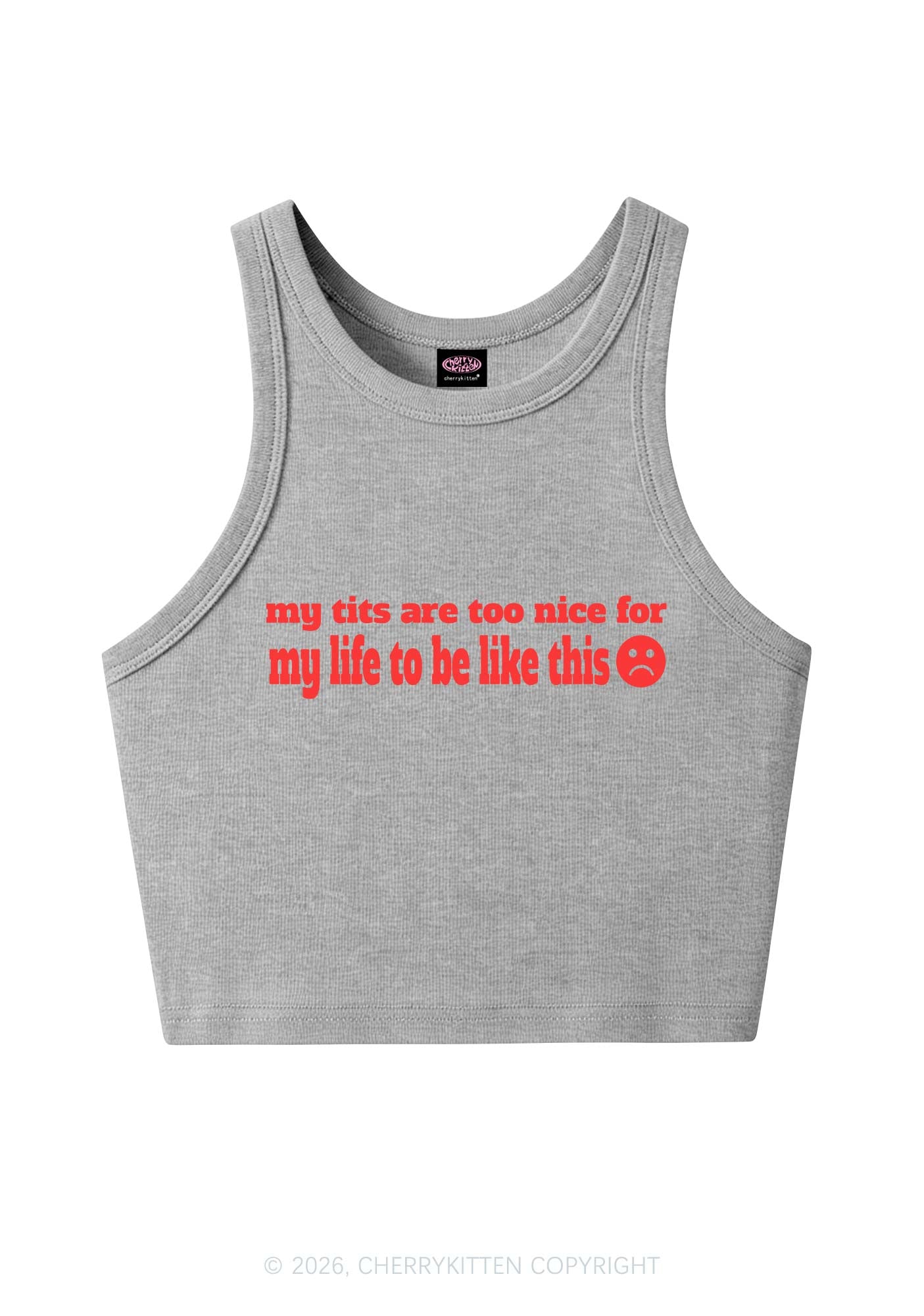 My Txts Are Too Nice Y2K Crop Tank Top Cherrykitten