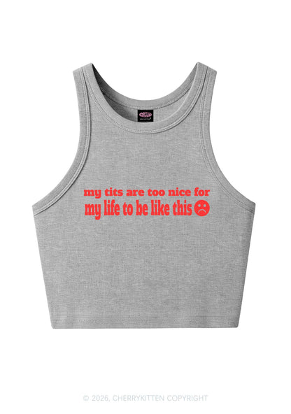 My Txts Are Too Nice Y2K Crop Tank Top Cherrykitten