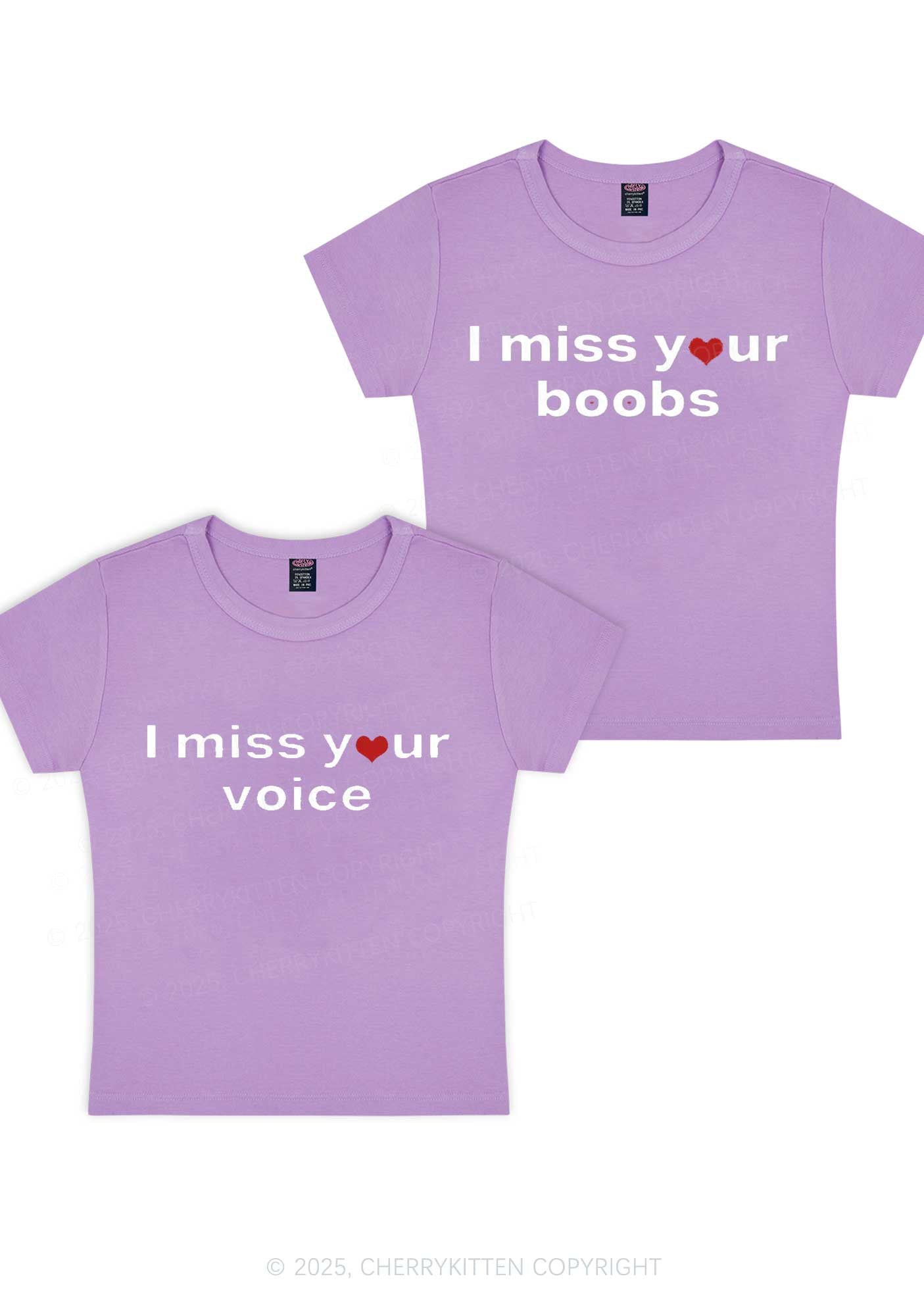 Miss Your Voice Bxxbs Y2K Valentine's Day Baby Tee Cherrykitten