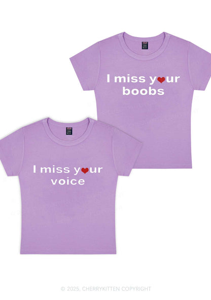 Miss Your Voice Bxxbs Y2K Valentine's Day Baby Tee Cherrykitten