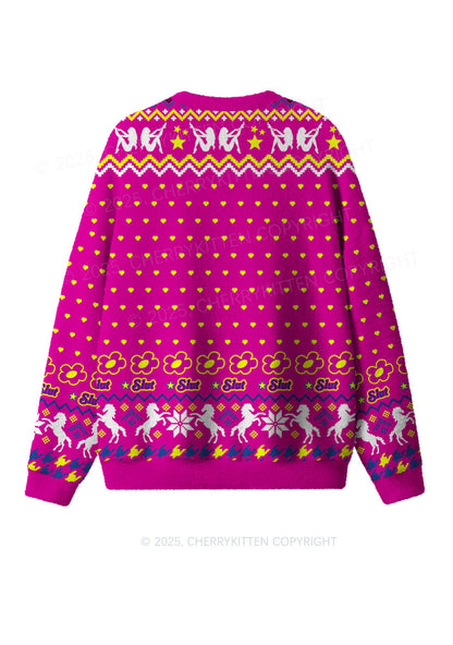 Totally Slxt Y2K Christmas Knit Sweatshirt Cherrykitten