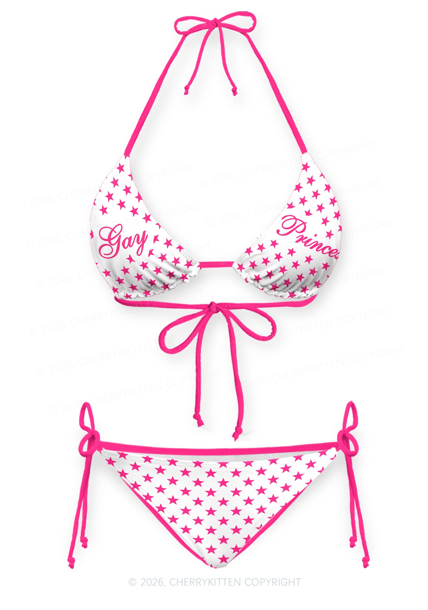 Gay Princess Pride Y2K Print Bikini Set Cherrykitten