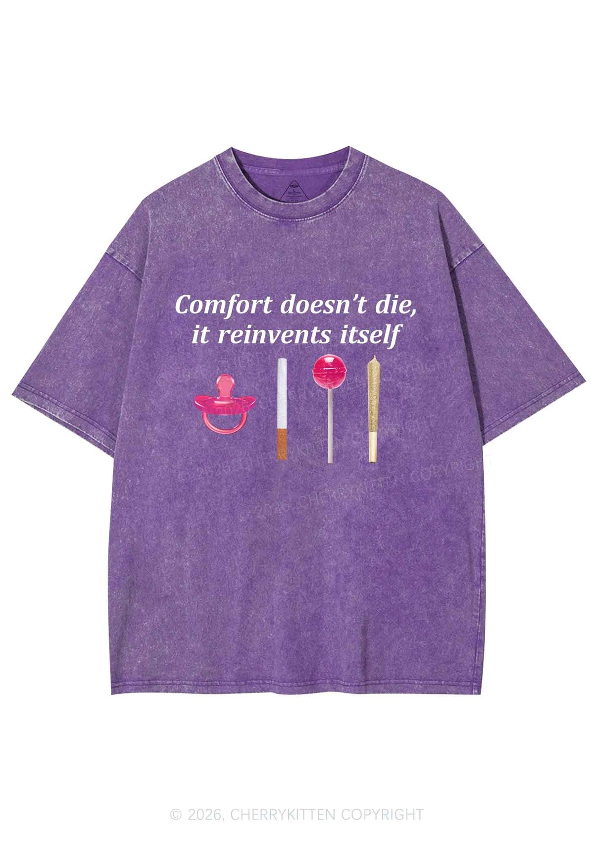 Comfort Doesnt Die Y2K Shirts Washed Tee Cherrykitten