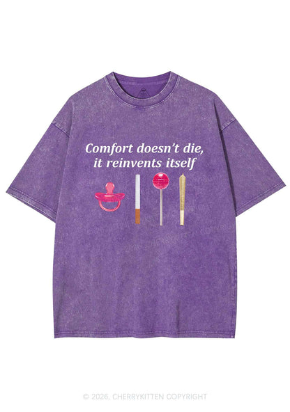 Comfort Doesnt Die Y2K Shirts Washed Tee Cherrykitten