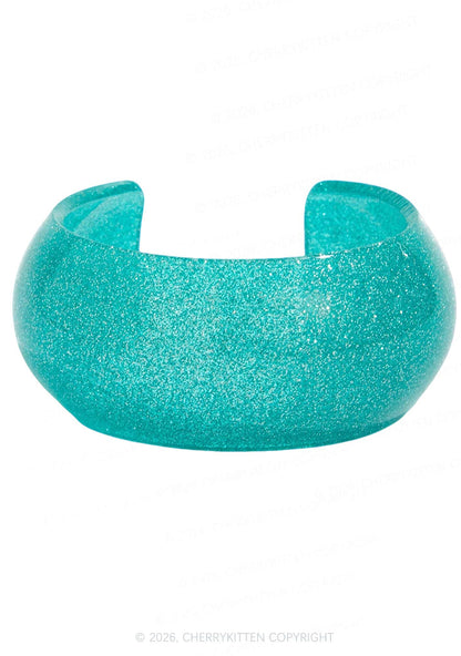 Glitter Candy Color Y2K Open Bangle Cherrykitten