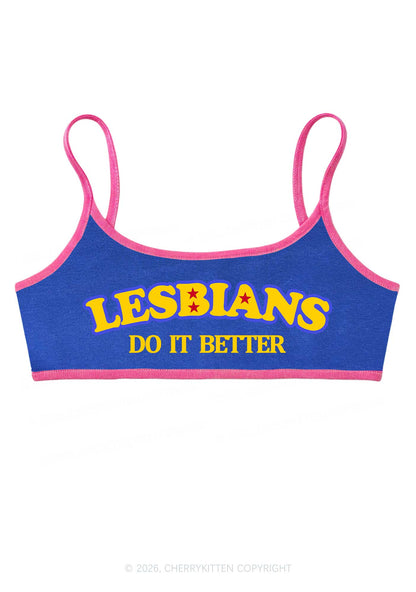 Lesbians Do It Better Pride Y2K Super Crop Cami Cherrykitten