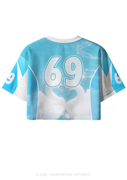 Swan Lovers Y2K Crop Sport Jersey Shirts Cherrykitten