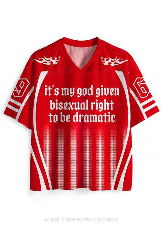 God Given Bisexual Right Pride Y2K Sport Jersey Shirts Cherrykitten