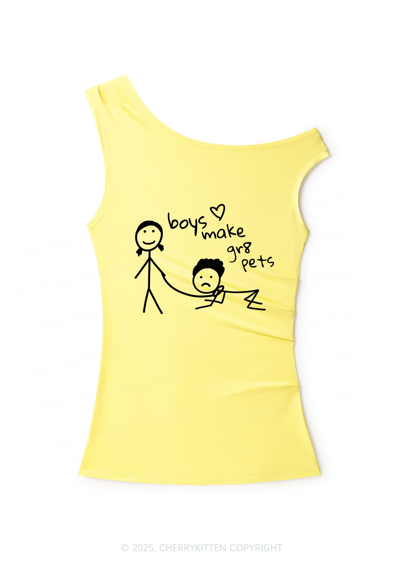 Boys Make Gr8 Pets Y2K Off Shoulder Tank Top Cherrykitten