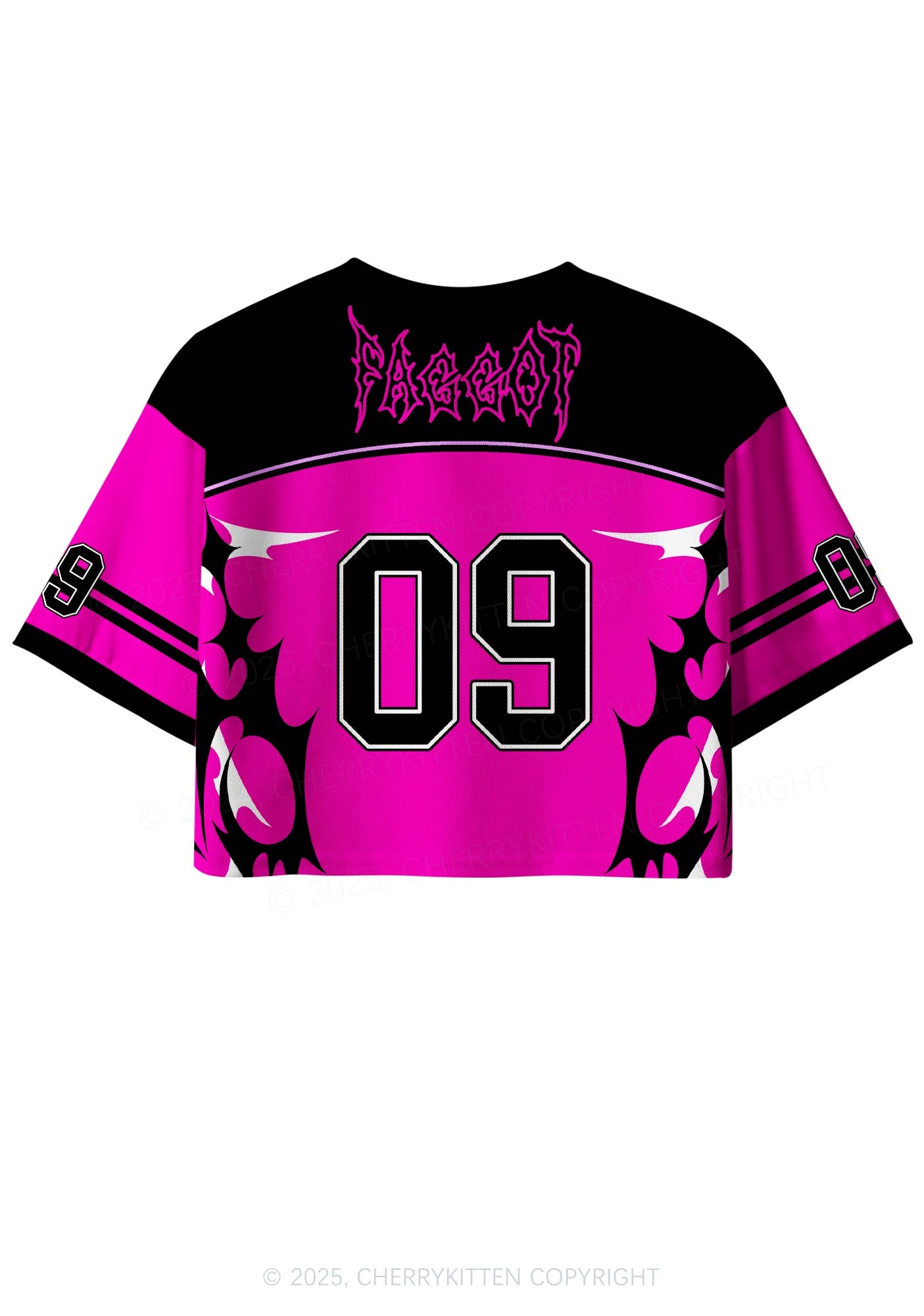 Custom Hot Pink Punk Faggot Pride Y2K Crop Sport Jersey Shirts Cherrykitten