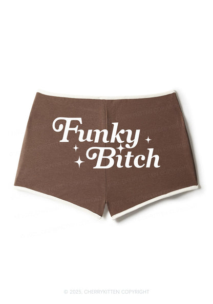 Funky Bxxch Y2K Contrast Mini Shorts Cherrykitten