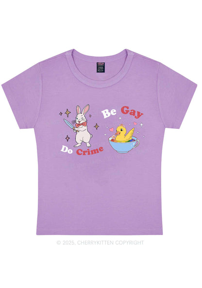 Be Gay Do Crime Pride Y2K Baby Tee Cherrykitten