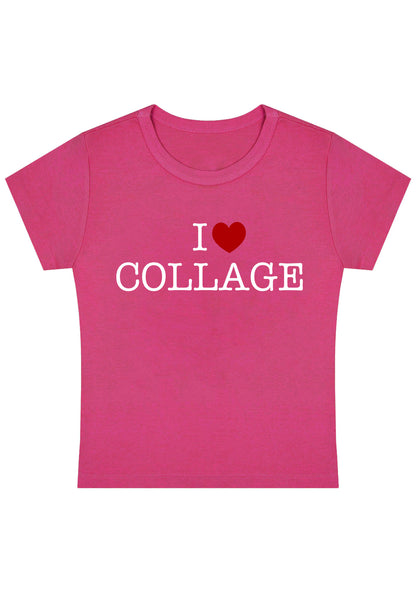 Curvy I Love Collage Baby Tee