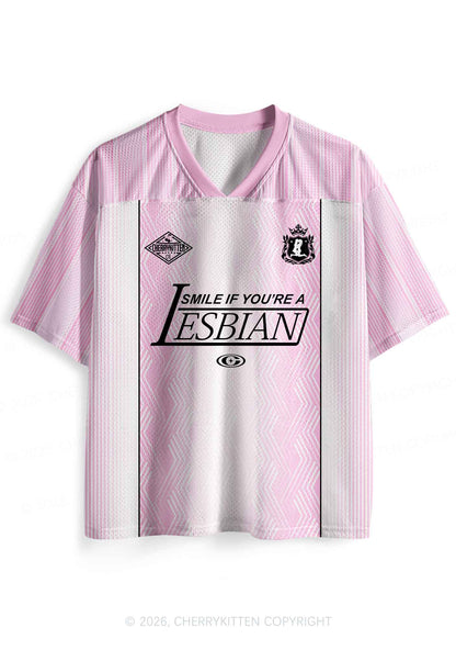 Smile If You Are Lesbian Pride Y2K Sport Jersey Shirts Cherrykitten