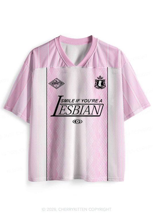Smile If You Are Lesbian Pride Y2K Sport Jersey Shirts Cherrykitten