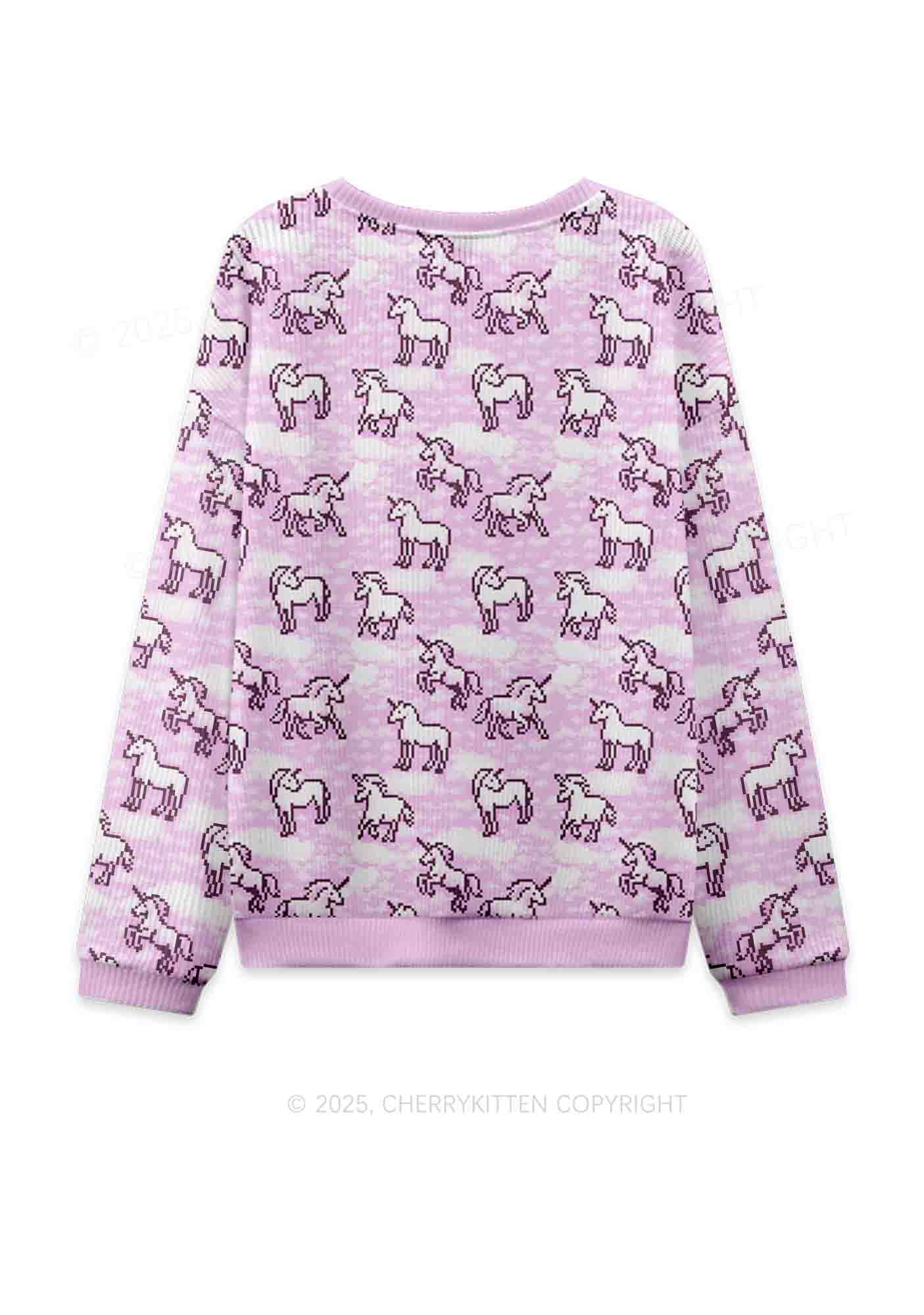 Cxxt Horse Y2K Knit Sweatshirt Cherrykitten
