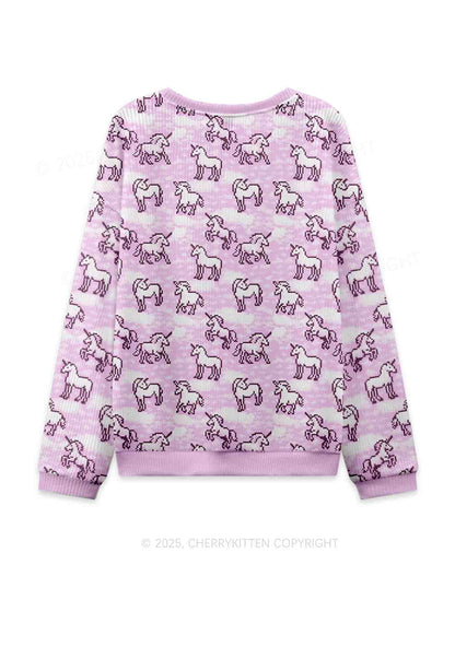 Cxxt Horse Y2K Knit Sweatshirt Cherrykitten