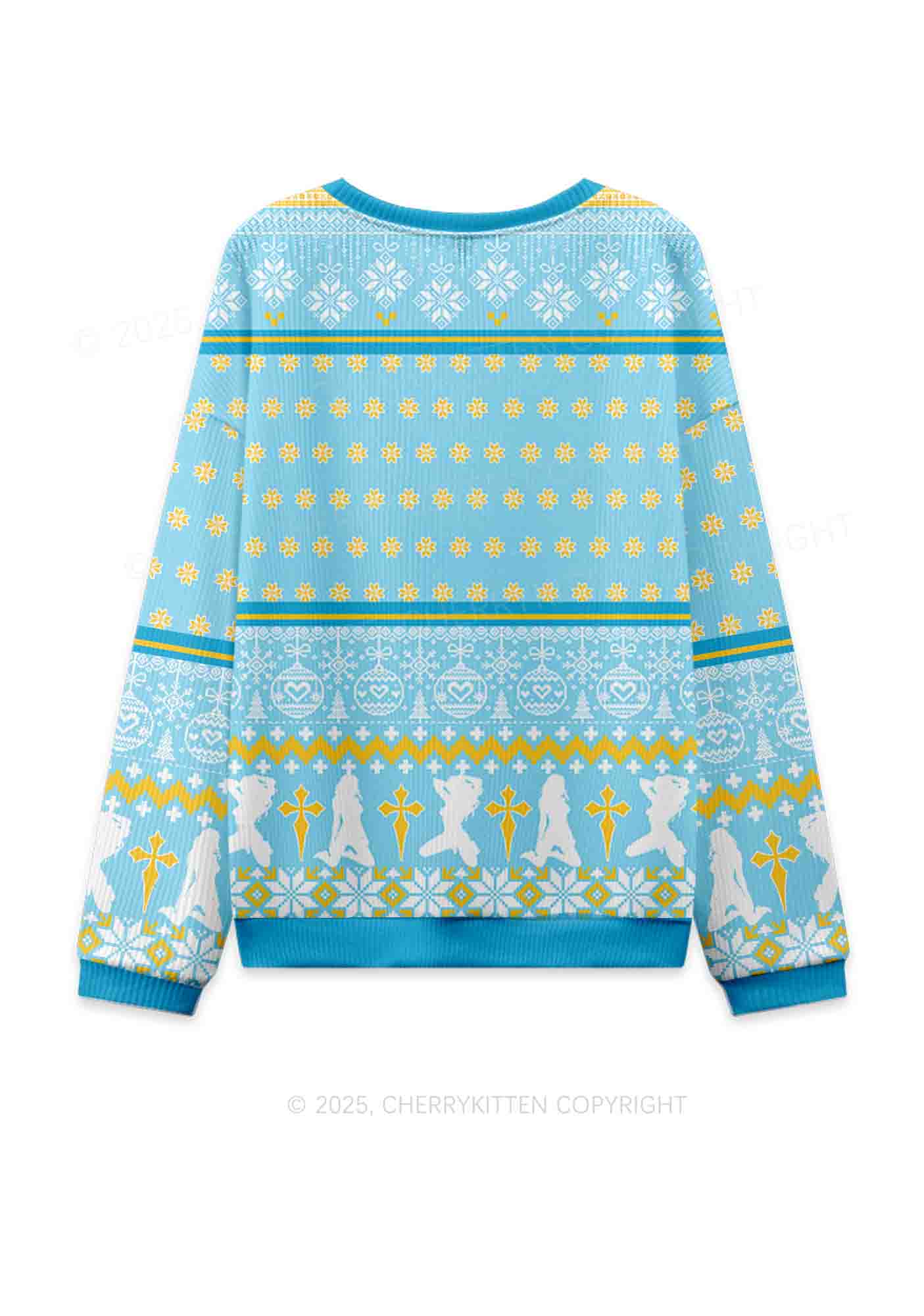 Not Trying To Slxt Shame Y2K Christmas Knit Sweatshirt Cherrykitten