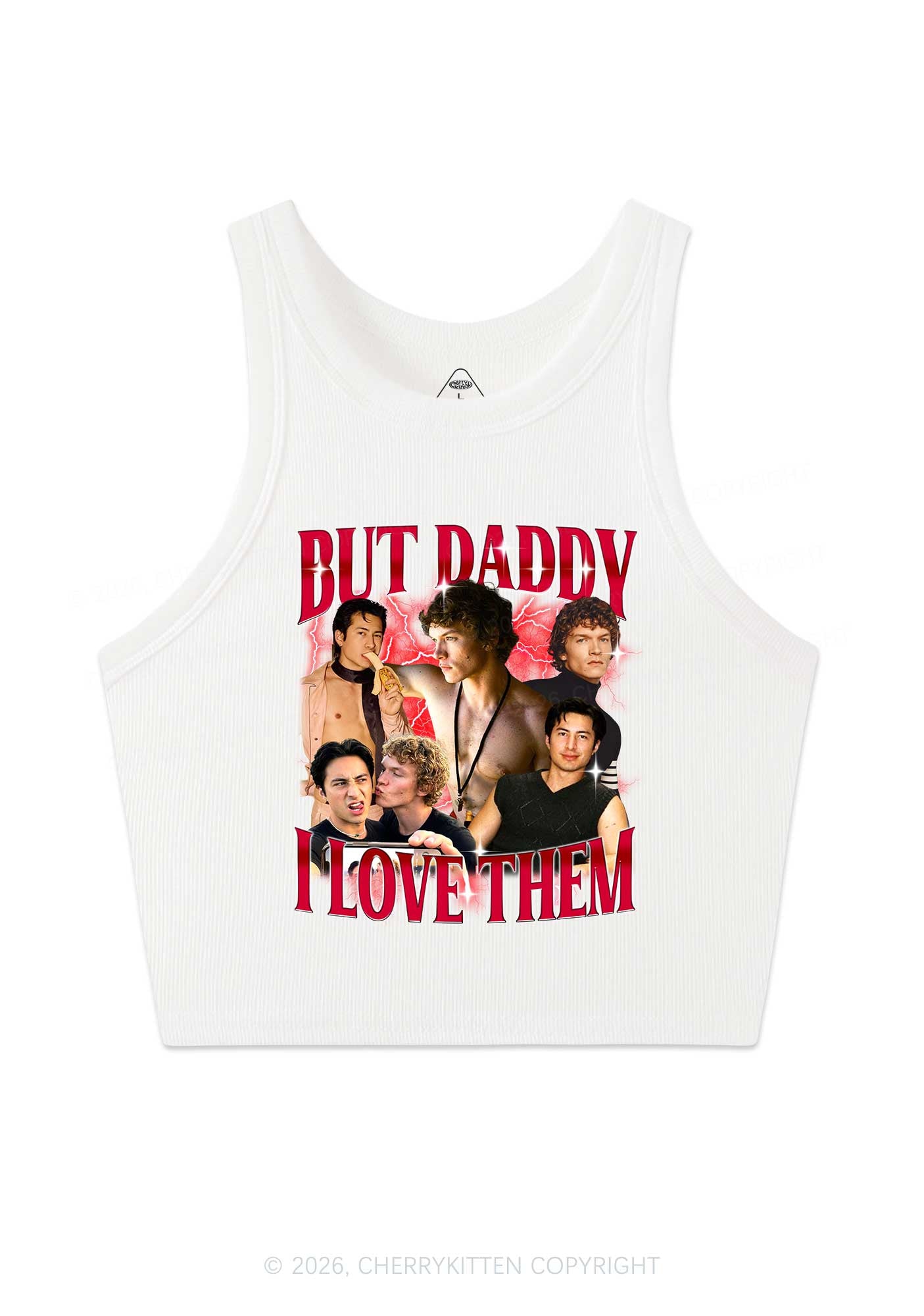 But Daddy I Love These Guys HR Y2K Crop Tank Top Cherrykitten