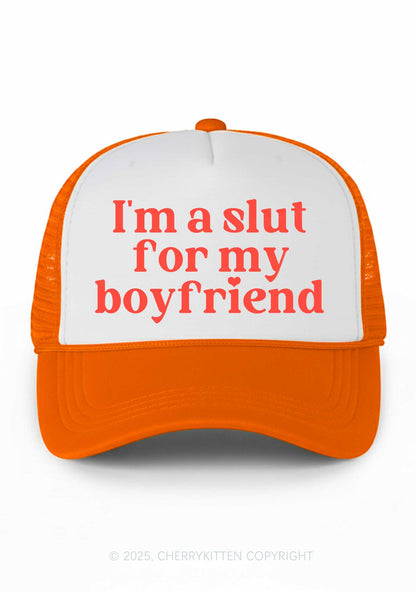 Slxt For My BF Valentine's Day Y2K Colorblock Trucker Hat Cherrykitten
