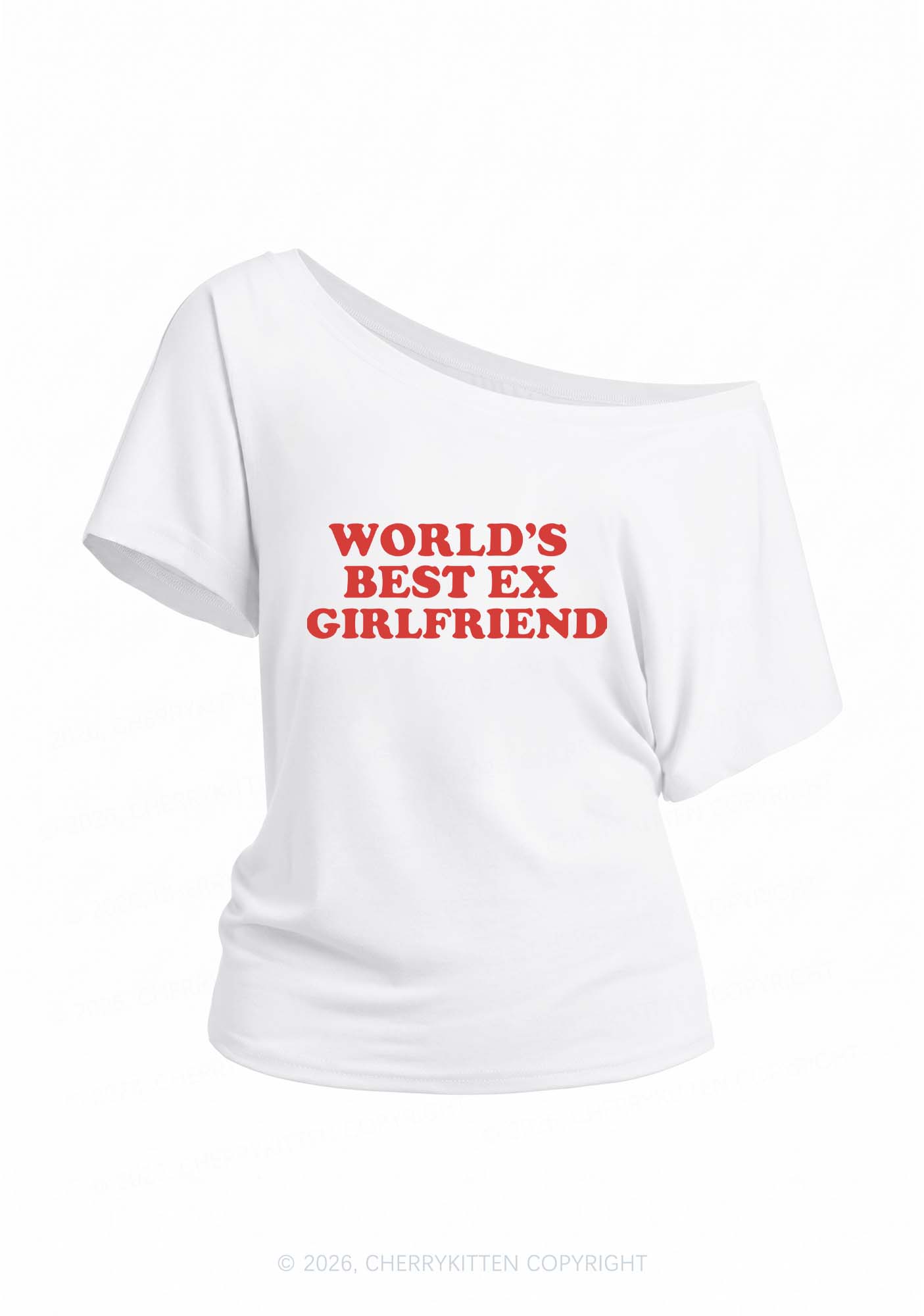 Best Ex Girlfriend Y2K Off Shoulder Tee Cherrykitten