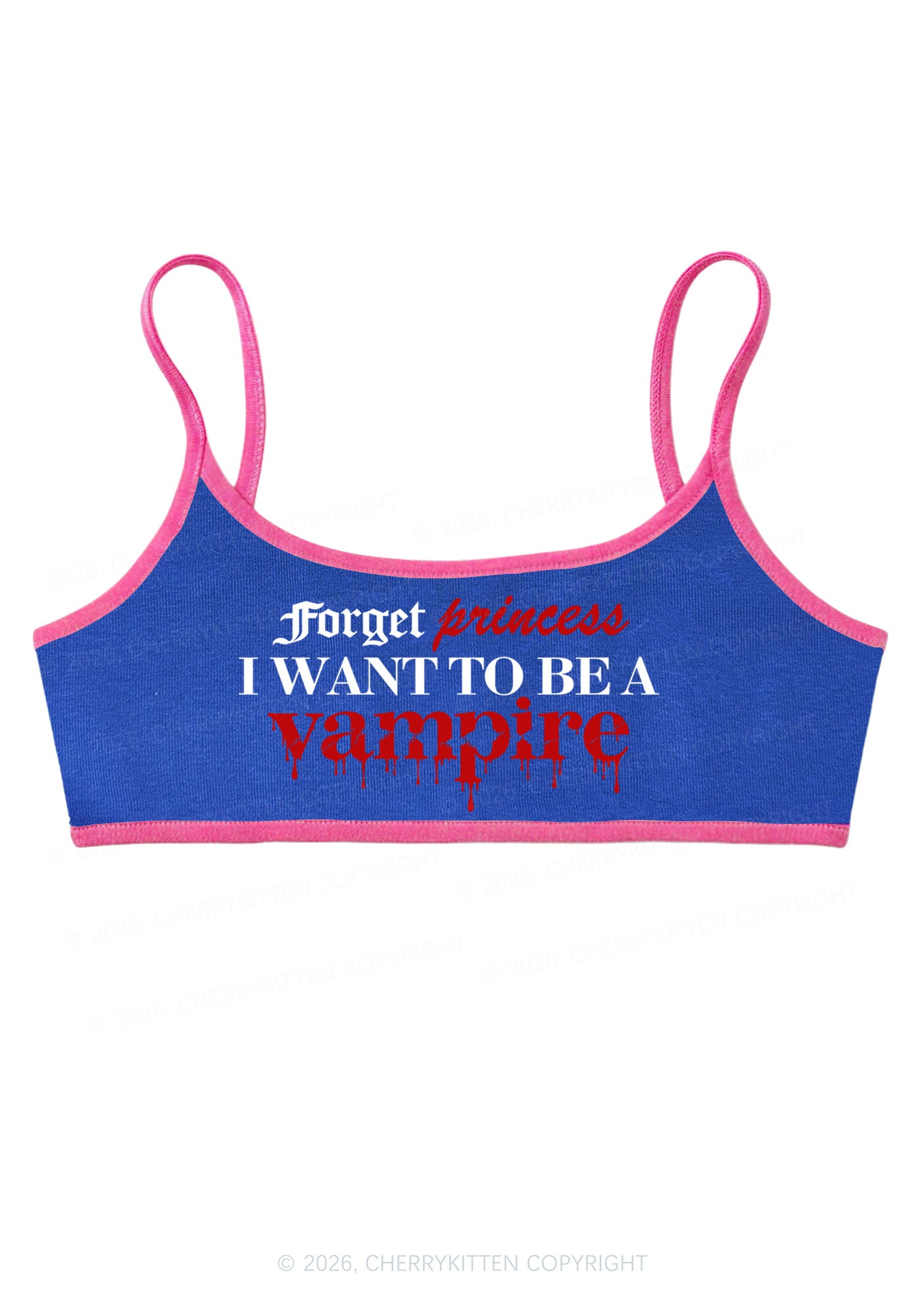 Halloween Want To Be Vampire Y2K Super Crop Cami Cherrykitten