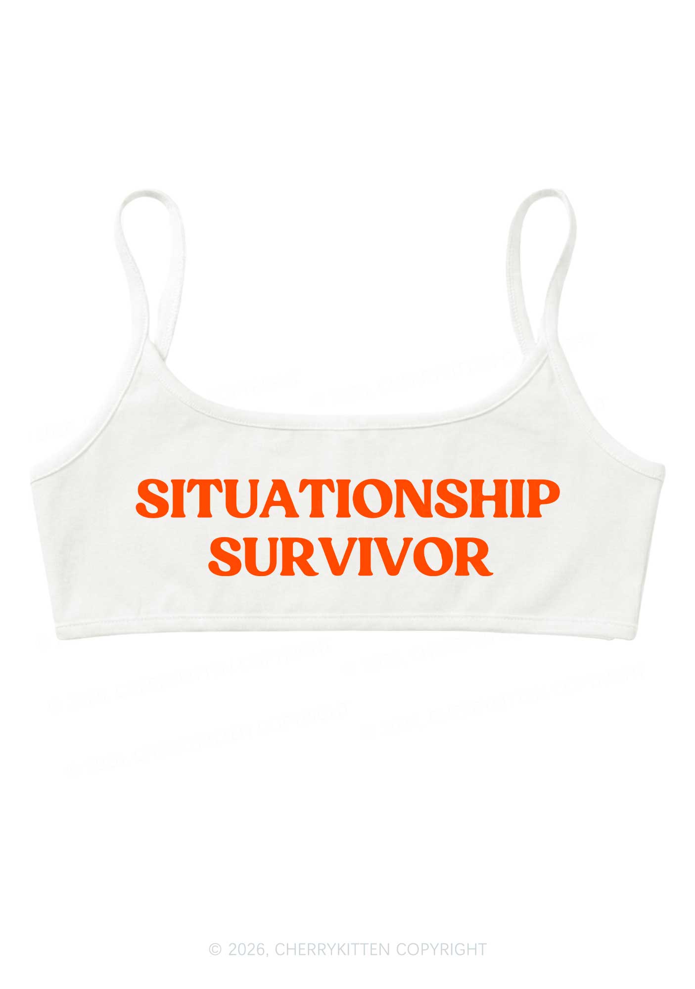 Situationship Survivor Y2K Super Crop Cami Cherrykitten