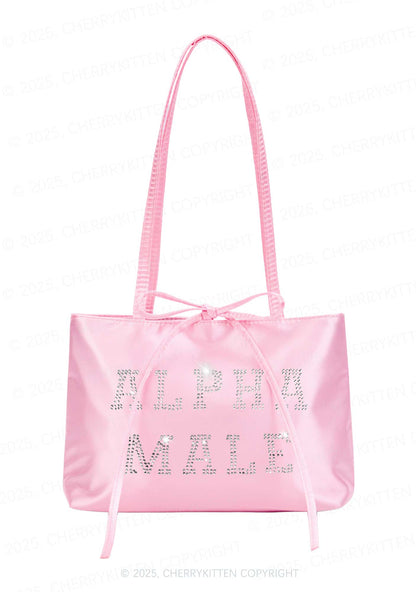 Rhinestone Alpha Male Y2K Satin Bags Cherrykitten