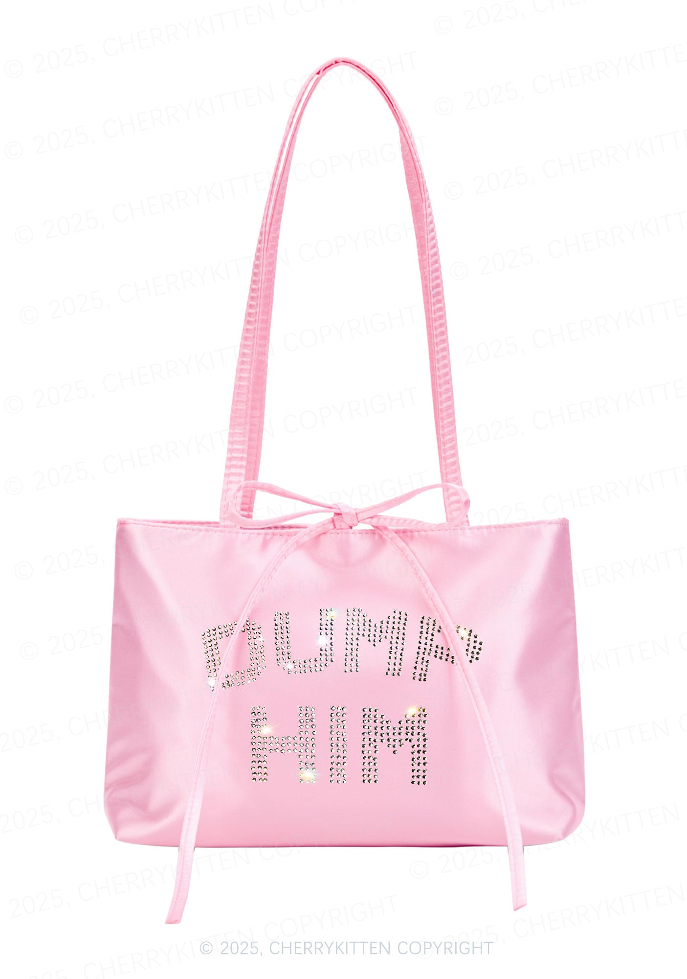 Rhinestone Dump Him Y2K Satin Bags Cherrykitten
