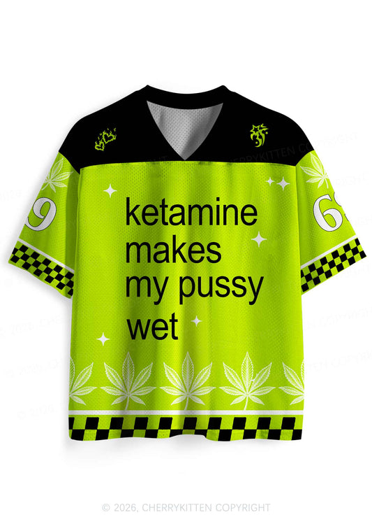 Kxxamine Makes My Puxxy Wet Y2K Sport Jersey Shirts Cherrykitten