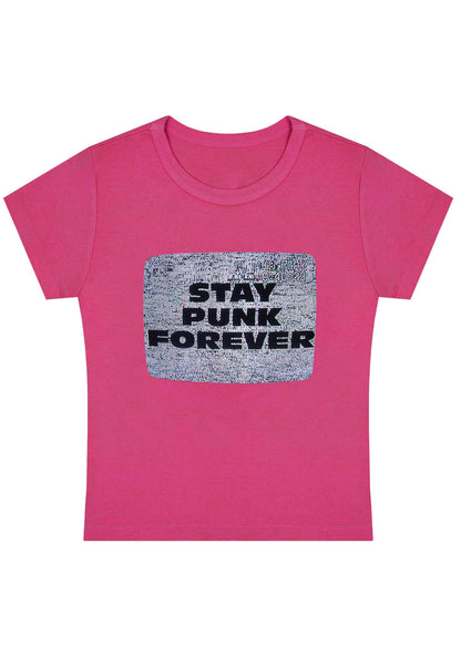 Stay Punk Forever Y2K Baby Tee